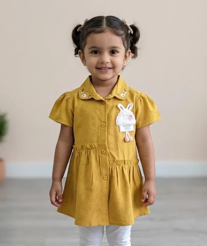 Girls Frock- Yellow 