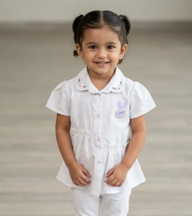 Girls Frock- White