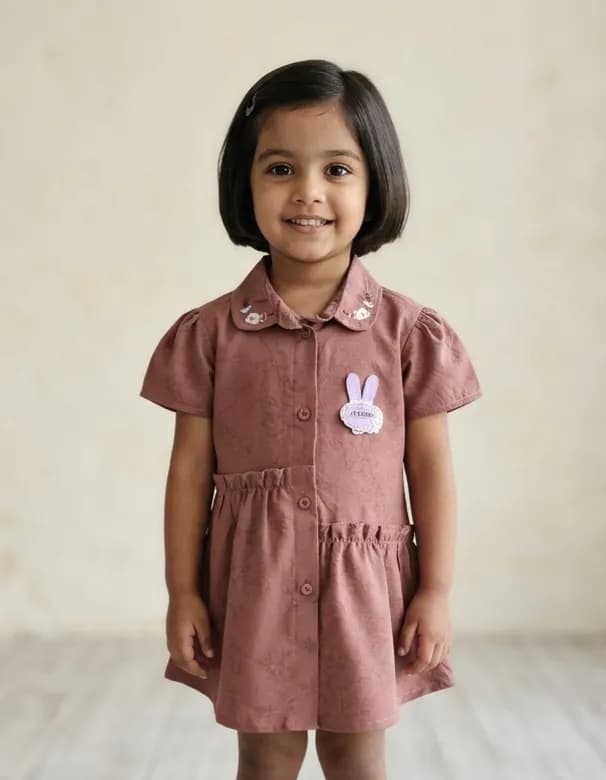 Girls Frock- Dusty Rose