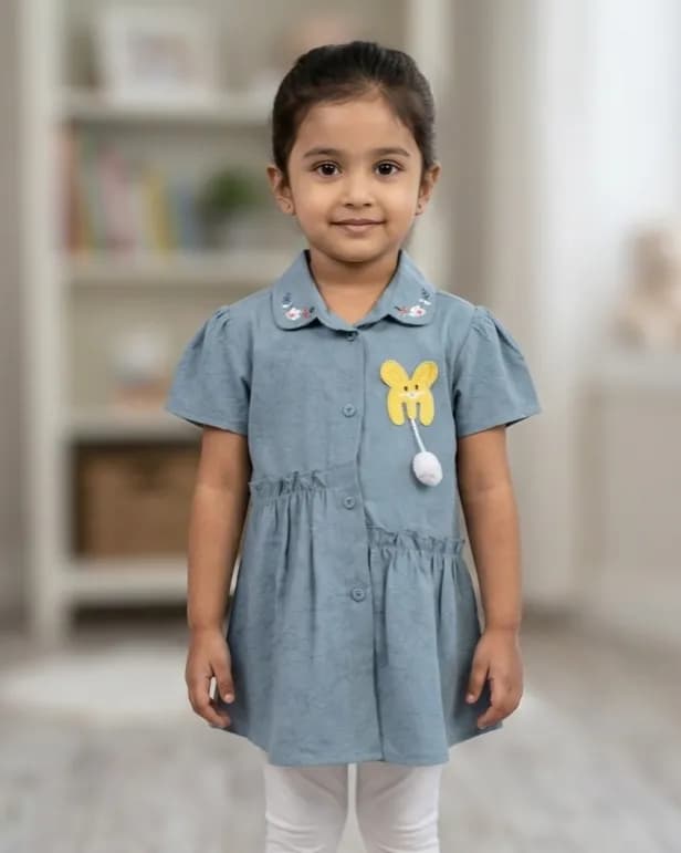 Girls Frock- Sky