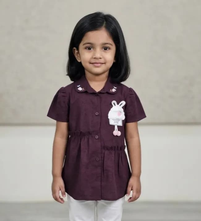Girls Frock- Maroon 